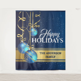 Kerstballen luxe groetjes muur wandkleed