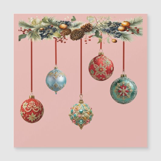 Kerstballen Magnetische Kaart (Voorkant)