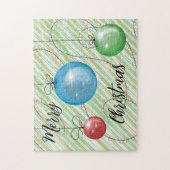 kerstballen met een lichte vakantieverval legpuzzel (Verticaal)