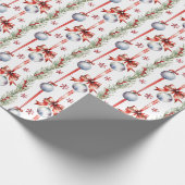 Kerstballen met rode bogen creatief cadeaupapier (Hoek)