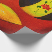 kerstballen met rood cadeaupapier (Hoek)