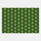 Kerstballen op Groen, Zwart en Wit Inpakpapier Vel (Voorkant)