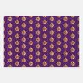 Kerstballen op Paarse, Zwart en Wit Inpakpapier Vel (Voorkant)