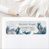 kerstballen op pine Tree Branches Etiket (Insitu)