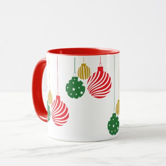 Kerstballen ophangen mok (Voorkant links)
