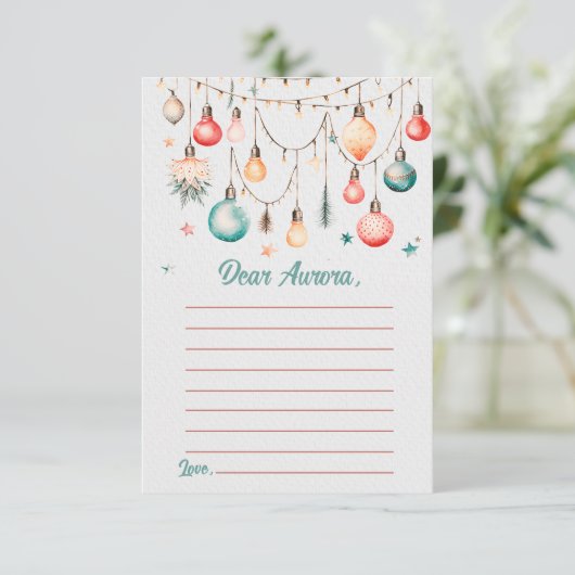 Kerstballen Ornament Capsule Note Bericht Kaart (Staand voorkant)