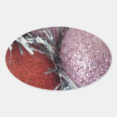 kerstballen ovale sticker (Voorkant)