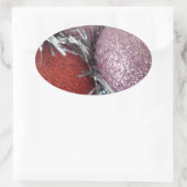 kerstballen ovale sticker (Tas)