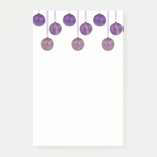 Kerstballen Paars Goud Kerstversiering Post-it® Notes (Voorkant)