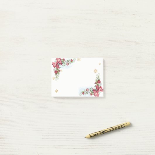 Kerstballen, Pijnboomtak Boog Post-it® Notes (Op bureau)