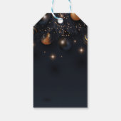 Kerstballen Pine Tree Branches Zwart Cadeaulabel (Achterkant)