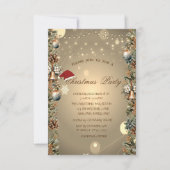 Kerstballen Pinecones Santa Hat Kerstmis Kaart (Voorkant)