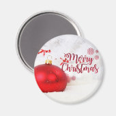 Kerstballen, Prettig kerstfeest Magneet (Voorkant / Achterkant)