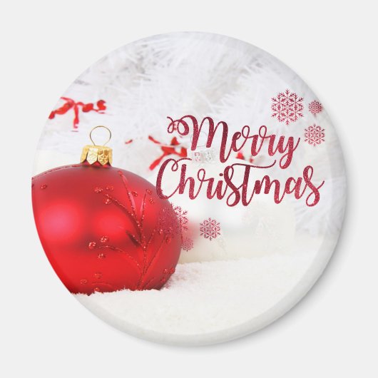 Kerstballen, Prettig kerstfeest Magneet (Voorkant)