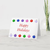 kerstballen Prettige feestdagen wenskaart (Voorkant)