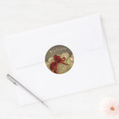 Kerstballen, rode boeg, strijklichten ronde sticker (Envelop)