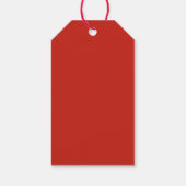 Kerstballen rode coquette strik gepersonaliseerd cadeaulabel (Achterkant)