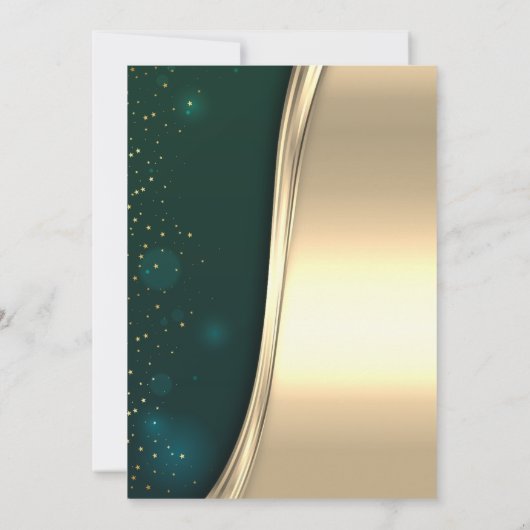 Kerstballen, rood, boog, groen bedrijfsfeest kaart (Achterkant)