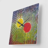 Kerstballen rood geel feestelijke decoraties vierkante klok (Hoek)