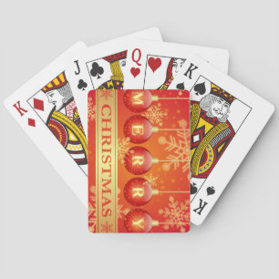 Kerstballen Rood Goud Kerstversiering Pokerkaarten