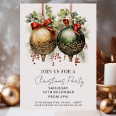 Kerstballen Rood Groen Goud Vakantie Kaart