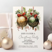 Kerstballen Rood Groen Goud Vakantie Kaart