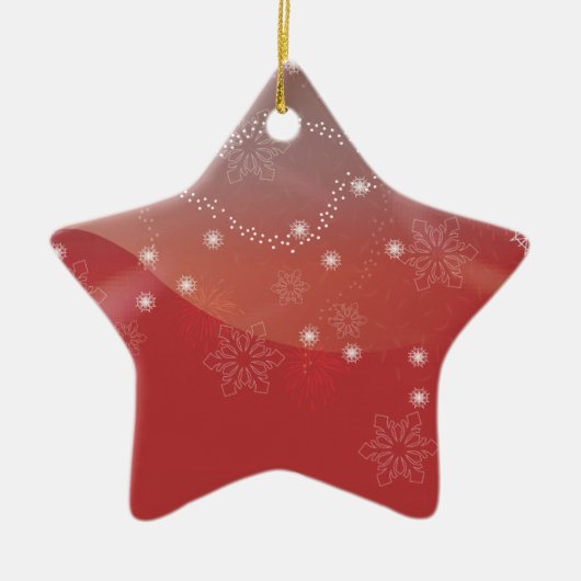 Kerstballen rood kerstfeest keramisch ornament (Voorkant)