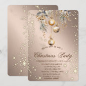 Kerstballen Roze Goud Kerstmis  Kaart (Voorkant / Achterkant)