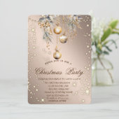 Kerstballen Roze Goud Kerstmis  Kaart (Staand voorkant)