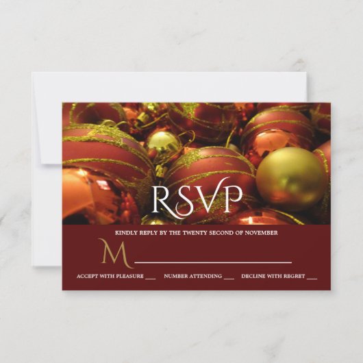 Kerstballen RSVP Kaartje (Voorkant)