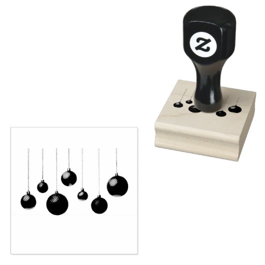 kerstballen rubberstempel (Gestempeld)