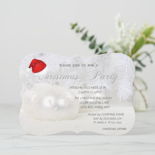 kerstballen, Santa Hat, kerstfeest bedrijf Kaart (Staand voorkant)