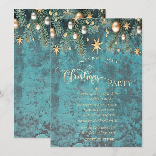 kerstballen, Sars Company Party Kaart (Voorkant / Achterkant)