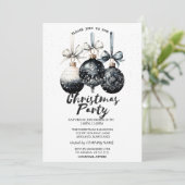 Kerstballen, sneeuwkerstfeest kaart (Staand voorkant)