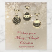 Kerstballen,Sneeuwvlokken Bedrijfsfeest Wijn Etiket (Enkel label)