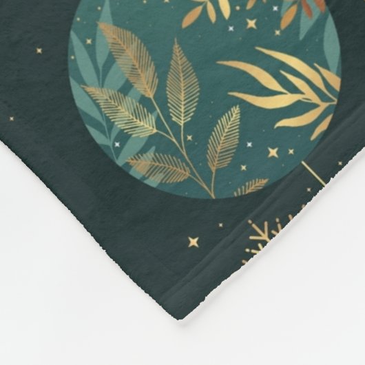 Kerstballen Sneeuwvlokken Goud Loof Bladeren Fleece Deken (Hoek)