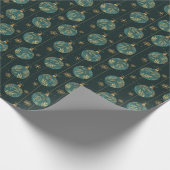 Kerstballen Sneeuwvlokken Gouden Loof Bladeren Cadeaupapier (Hoek)