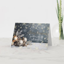 Kerstballen Sneeuwvlokken Grijs Bedrijfs Groet