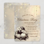 Kerstballen, Sneeuwvlokken Poinsettia Kerstmis Kaart (Voorkant / Achterkant)