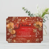 kerstballen, sneeuwvlokken, Red Corporate Party Kaart (Staand voorkant)