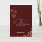 Kerstballen Sneeuwvlokken Rood Vrolijk Kerstfeest Feestdagen Kaart (Voorkant)