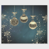 Kerstballen, sneeuwvlokken uit grootmoeders tijd cadeaupapier (Vlak)