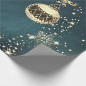 Kerstballen, sneeuwvlokken uit het verleden  cadeaupapier (Hoek)