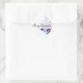 kerstballen, Snowflake Merry Kerstmis Ronde Sticker (Tas)