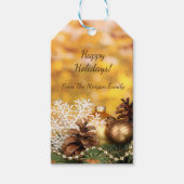 kerstballen Snowflake Pine Cones Cadeaulabel (Voorkant)