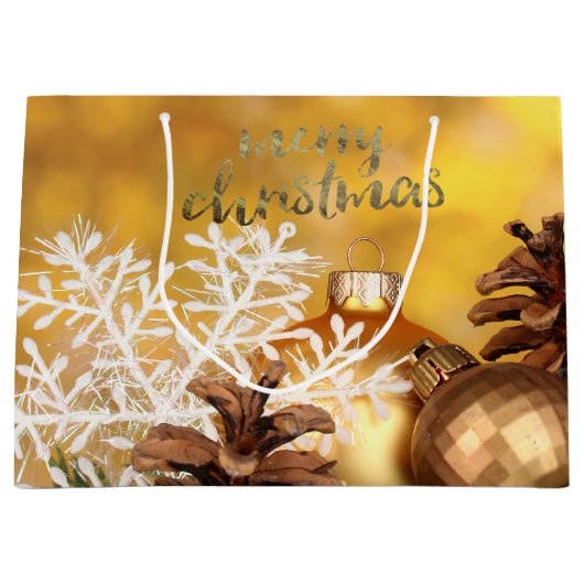 kerstballen Snowflake Pine Cones kerst Groot Cadeauzakje (Voorkant)