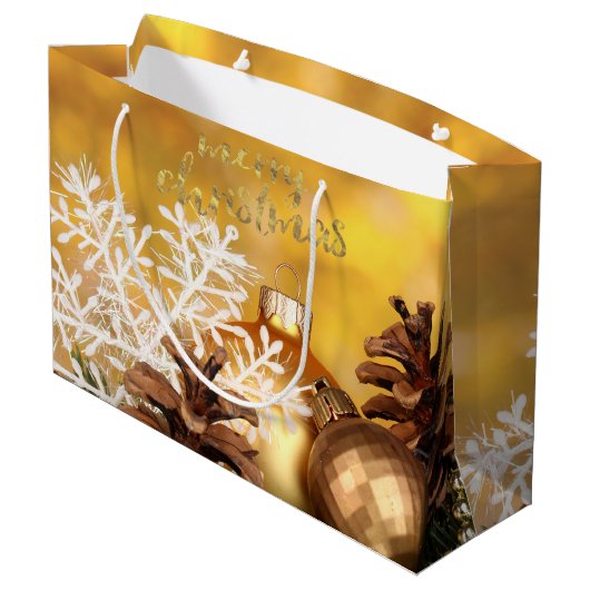 kerstballen Snowflake Pine Cones kerst Groot Cadeauzakje (Achterkant Gekanteld)