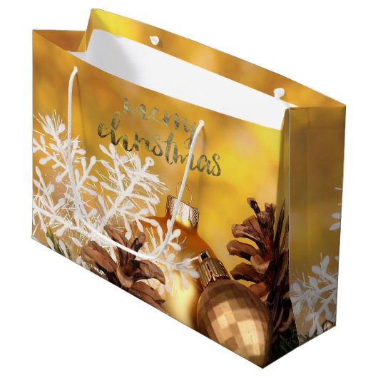 kerstballen Snowflake Pine Cones kerst Groot Cadeauzakje (Voorkant Gekanteld)