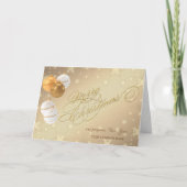Kerstballen, Snowflakes, Corporate Greeting Feestdagen Kaart (Voorkant)