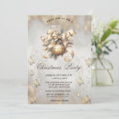 Kerstballen Snowflakes Gold Touch Kaart (Staand voorkant)